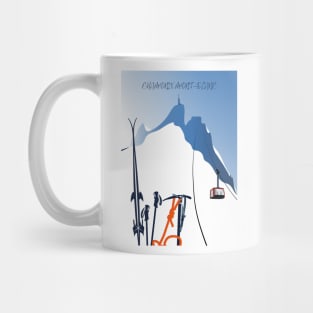 Chamonix Aiguille du Midi skis leewarddesign Mug